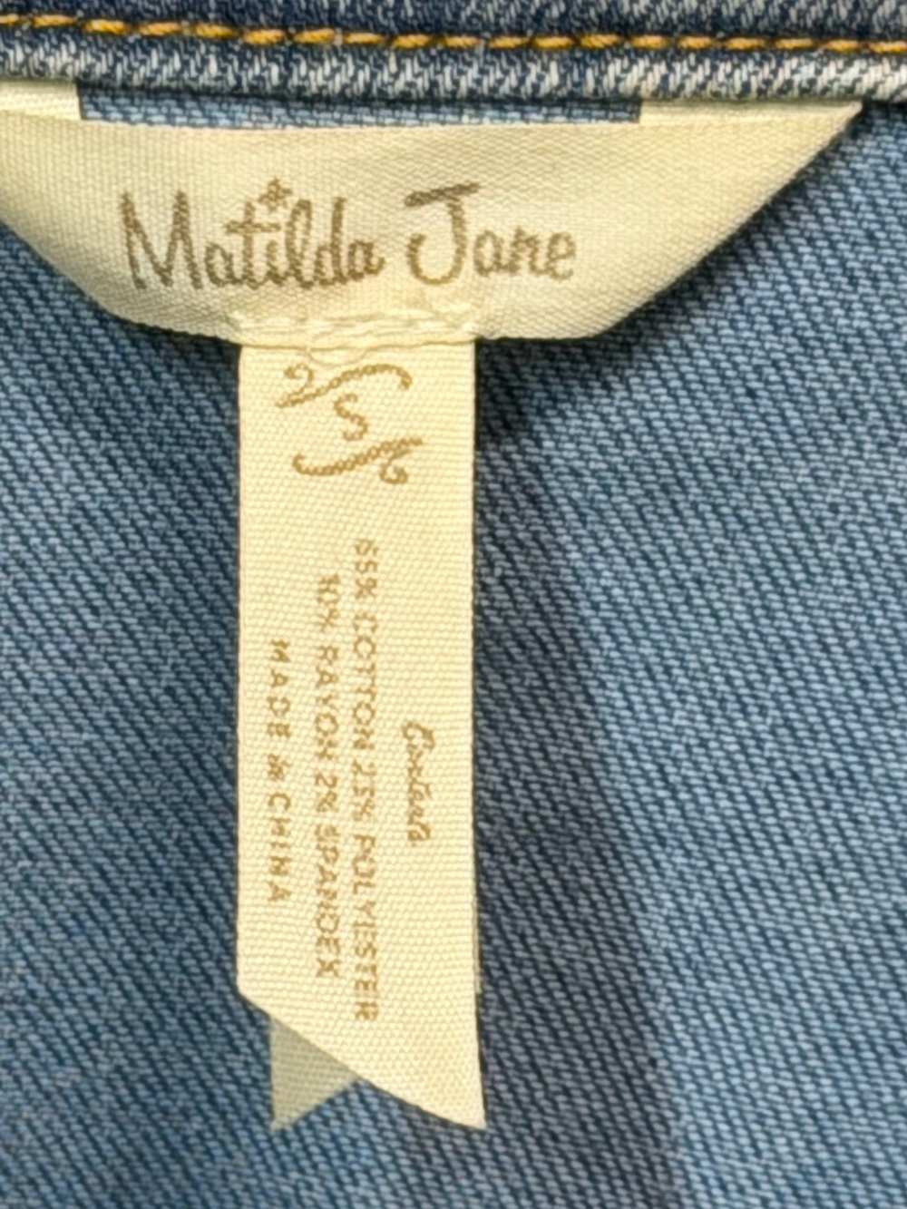 Matilda Jane Women's Matilda Jane Women's Light Wash Polka Dot Denim Jean Jacket - Picture 7 of 10